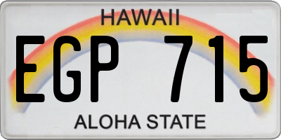 HI license plate EGP715