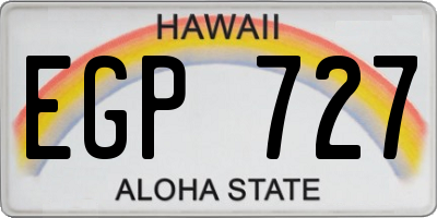 HI license plate EGP727