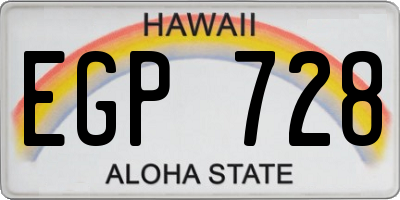 HI license plate EGP728