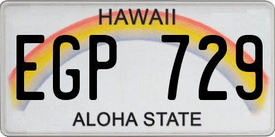 HI license plate EGP729