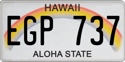 HI license plate EGP737