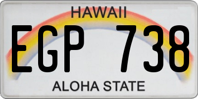 HI license plate EGP738