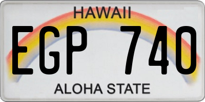 HI license plate EGP740