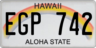 HI license plate EGP742