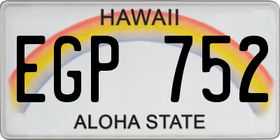 HI license plate EGP752