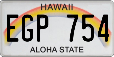 HI license plate EGP754