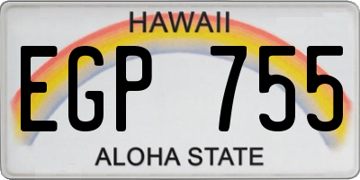 HI license plate EGP755