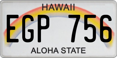 HI license plate EGP756