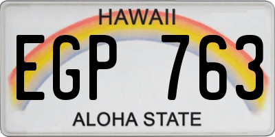 HI license plate EGP763