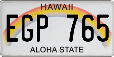 HI license plate EGP765