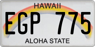 HI license plate EGP775