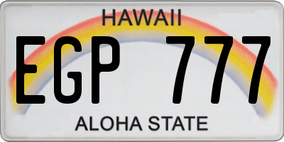 HI license plate EGP777