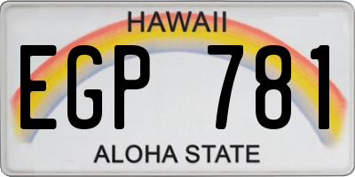 HI license plate EGP781