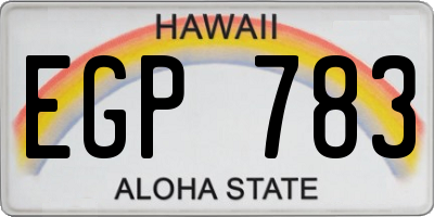 HI license plate EGP783