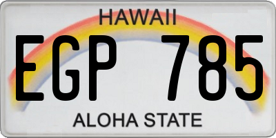 HI license plate EGP785