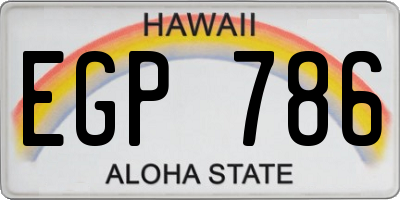 HI license plate EGP786