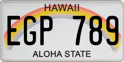 HI license plate EGP789