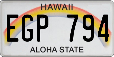 HI license plate EGP794
