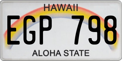 HI license plate EGP798