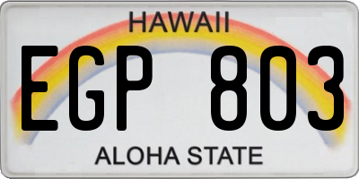 HI license plate EGP803