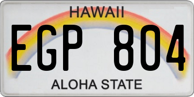 HI license plate EGP804