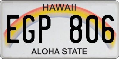 HI license plate EGP806