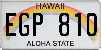 HI license plate EGP810