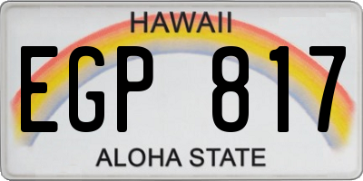 HI license plate EGP817