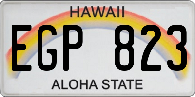 HI license plate EGP823
