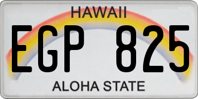 HI license plate EGP825