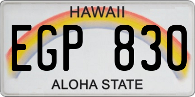 HI license plate EGP830