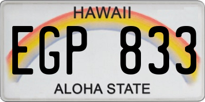 HI license plate EGP833