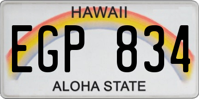 HI license plate EGP834