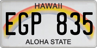 HI license plate EGP835