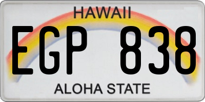 HI license plate EGP838
