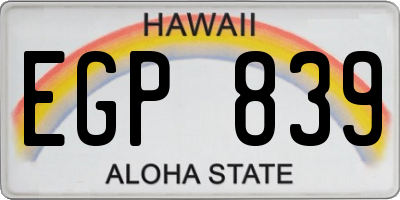 HI license plate EGP839