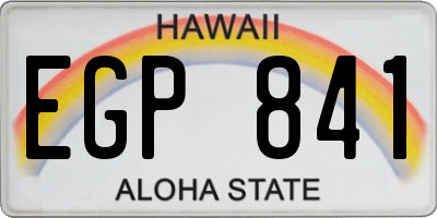 HI license plate EGP841