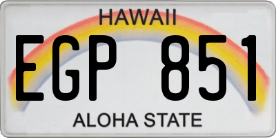 HI license plate EGP851