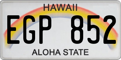 HI license plate EGP852