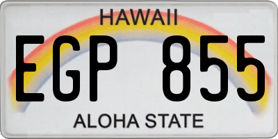 HI license plate EGP855