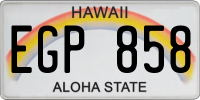 HI license plate EGP858