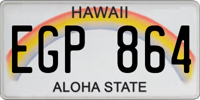 HI license plate EGP864