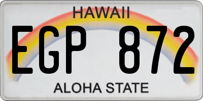 HI license plate EGP872
