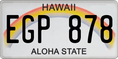 HI license plate EGP878