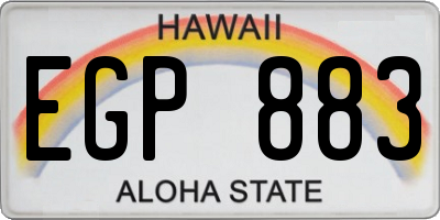 HI license plate EGP883