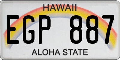 HI license plate EGP887