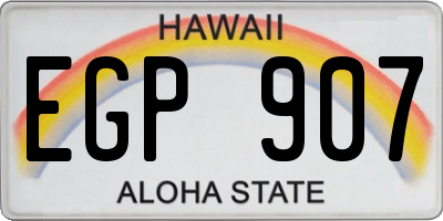HI license plate EGP907