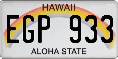 HI license plate EGP933