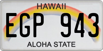HI license plate EGP943