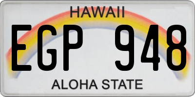 HI license plate EGP948